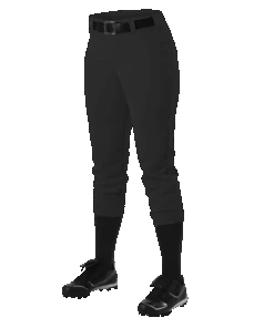 Alleson Fastpitch Black Pants With Belt Loops