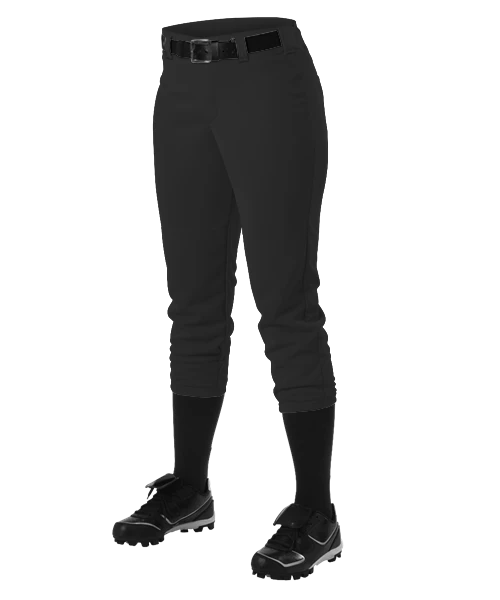 Alleson Fastpitch Black Pants With Belt Loops 3 Alleson Fastpitch Black Pants With Belt Loops