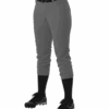 Alleson Fastpitch Charcoal Pants With Belt Loops -Baseball Equipment Store CH