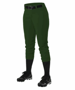 Alleson Fastpitch Dark Green Pants With Belt Loops