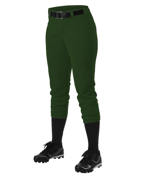 Alleson Fastpitch Dark Green Pants With Belt Loops 3 Alleson Fastpitch Dark Green Pants With Belt Loops