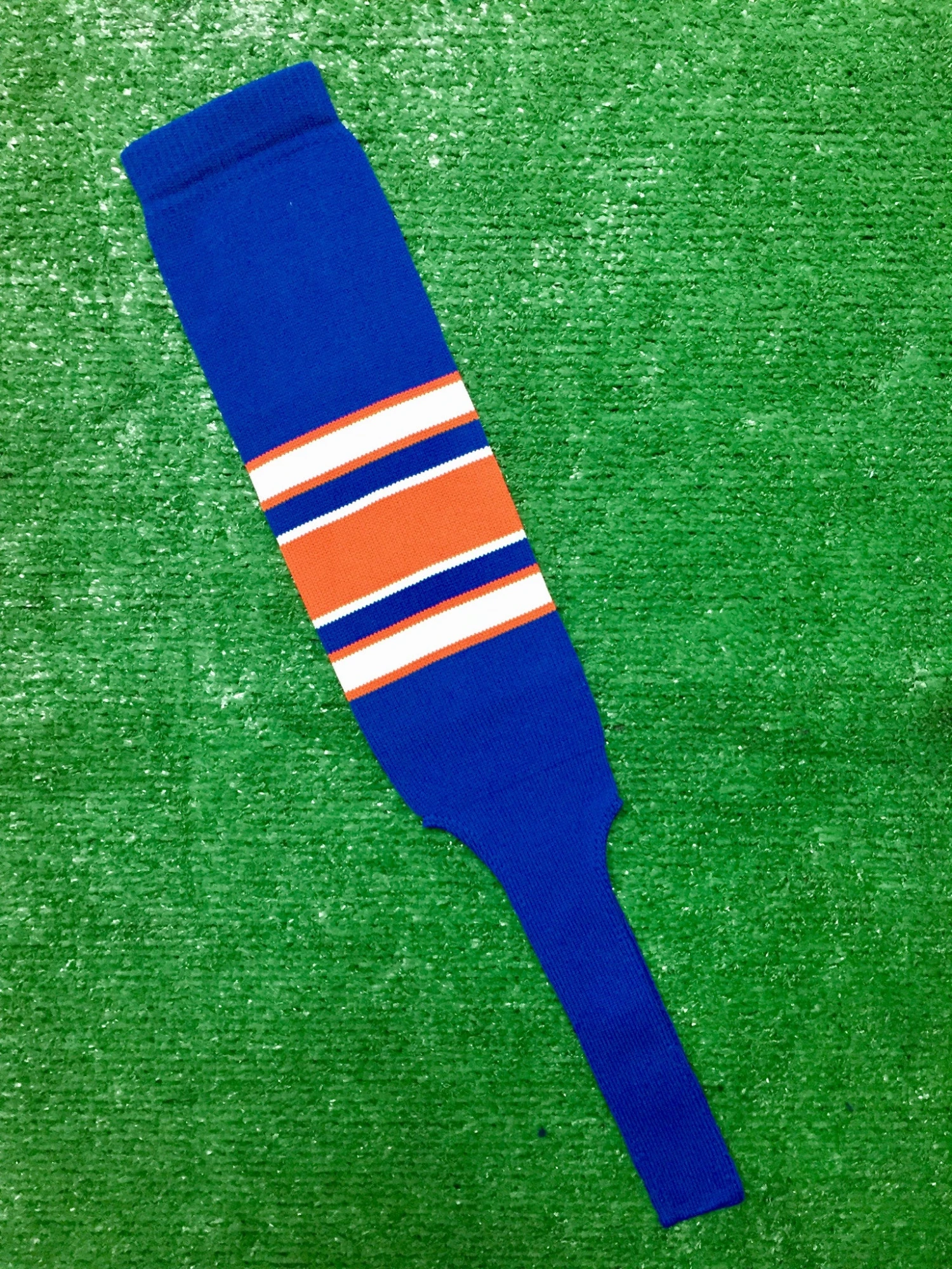 Baseball Stirrups 8" Royal Blue With White And Orange Stripes With Trim 3 Baseball Stirrups 8" Royal Blue With White And Orange Stripes With Trim