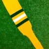 Baseball Stirrups 8" Gold With Three Stripes Dark Green White Dark Green -Baseball Equipment Store FullSizeRender 117