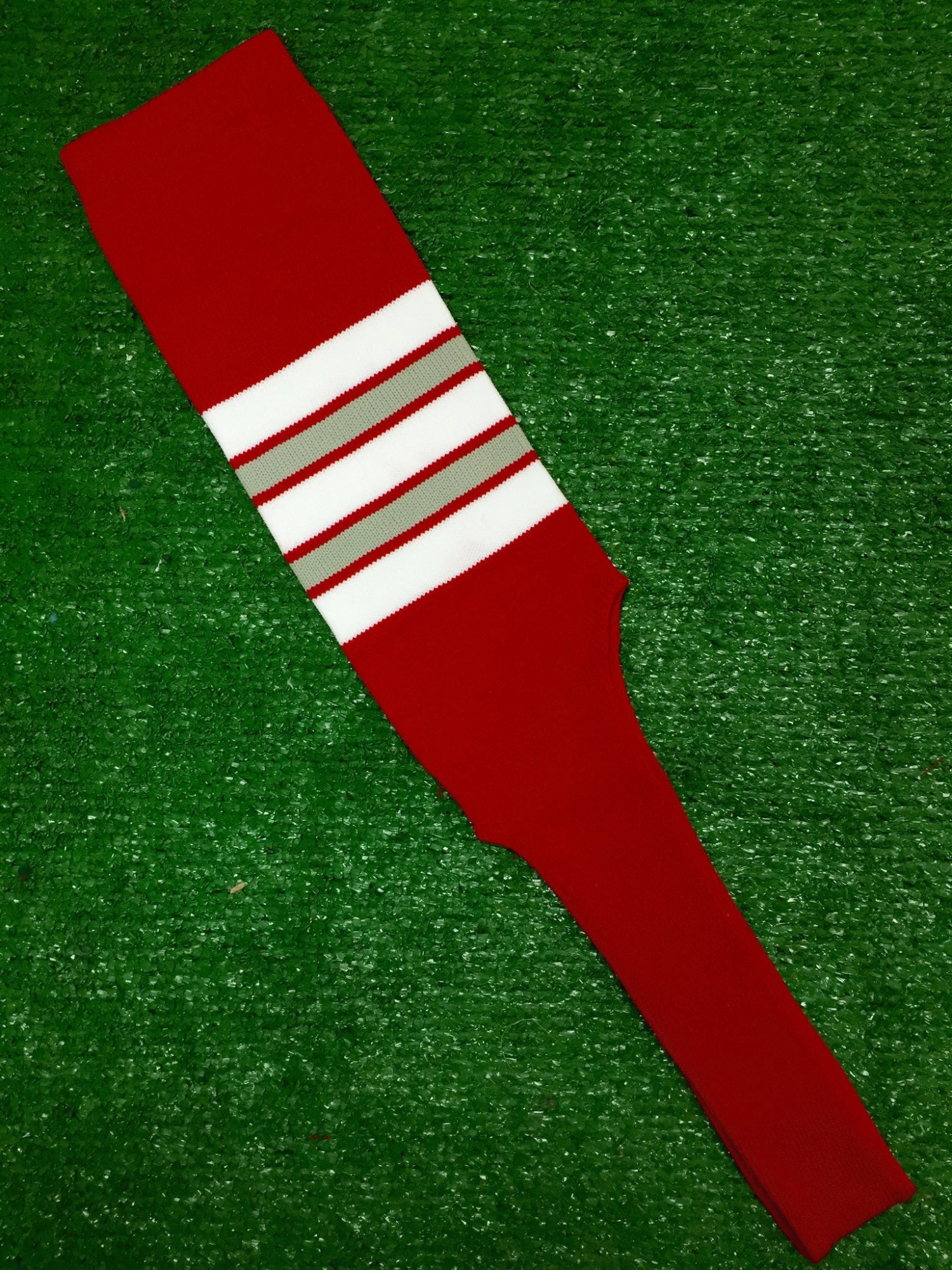 Baseball Stirrups 8" Red (Scarlet) With White Gray And Red Stripes 3 Baseball Stirrups 8" Red (Scarlet) With White Gray And Red Stripes