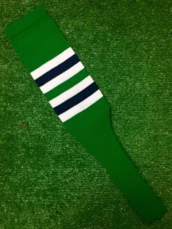 Baseball Stirrups 8" Kelly Green With White And Navy Stripes