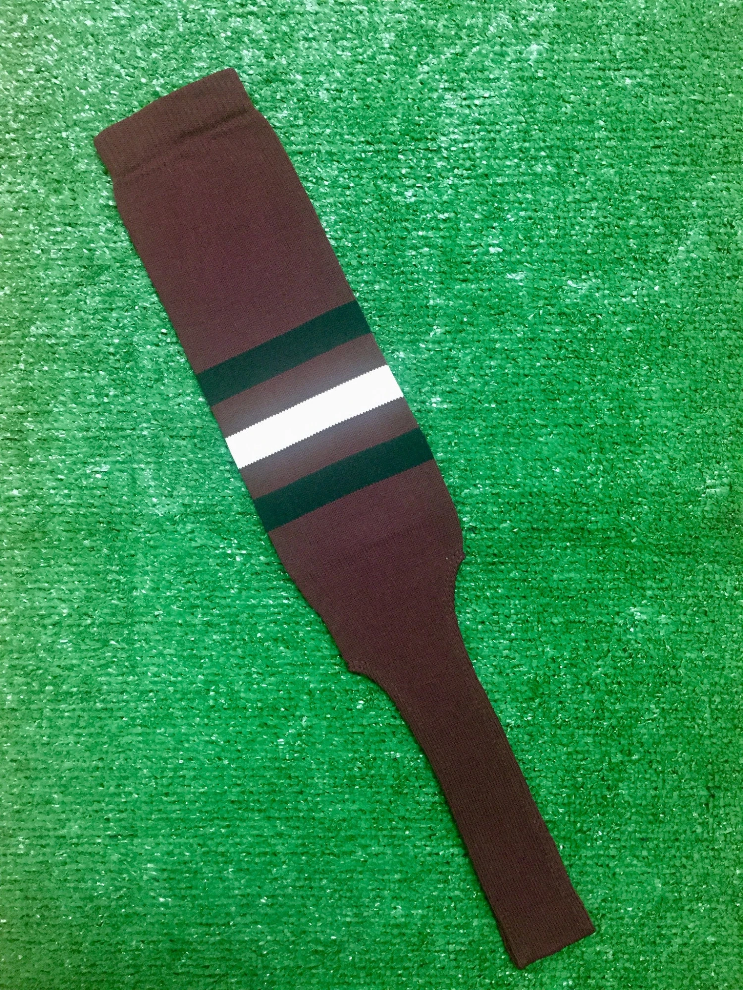 Baseball Stirrups 8" Maroon With Three Stripes Black White Black 3 Baseball Stirrups 8" Maroon With Three Stripes Black White Black