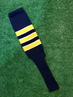 Baseball Stirrups 8" Navy Blue With Gold Stripes Trimmed With White
