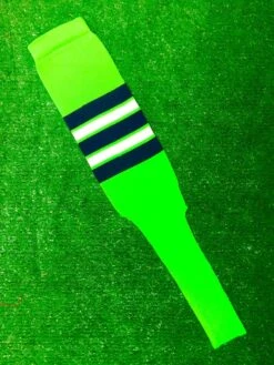 Baseball Stirrups 8" Neon Green With Navy White And Neon Green Stripes