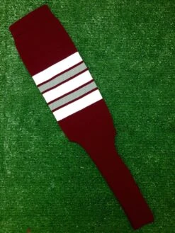 Baseball Stirrups 9" Cardinal With White Gray And Cardinal Stripes