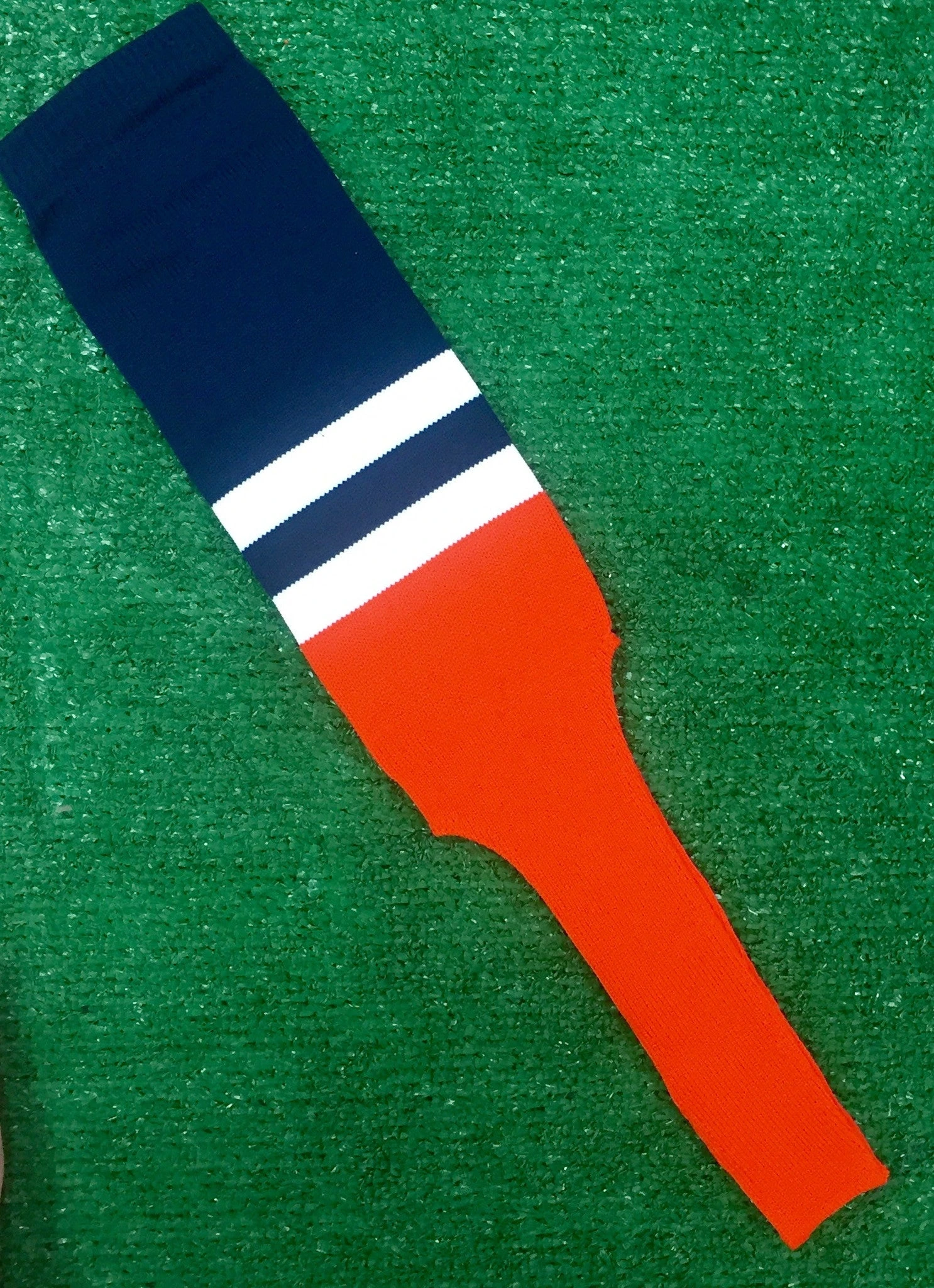 Baseball Stirrups 8" Navy With Two White Stripes Orange Bottom 3 Baseball Stirrups 8" Navy With Two White Stripes Orange Bottom