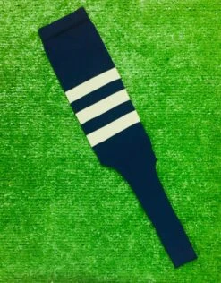 Baseball Stirrups 8" Navy With Three Gray Stripes