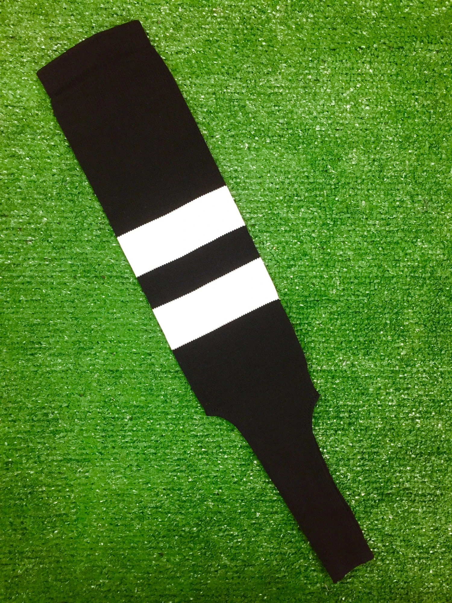 Baseball Stirrups 6" Black With Two White Thick Stripes 3 Baseball Stirrups 6" Black With Two White Thick Stripes
