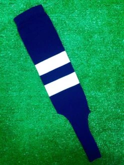Baseball Stirrups 6" Navy Blue With Two White Thick Stripes