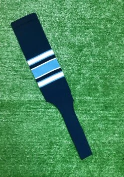Baseball Stirrups 8" Navy Blue With White And Columbia Blue Stripes With Trim