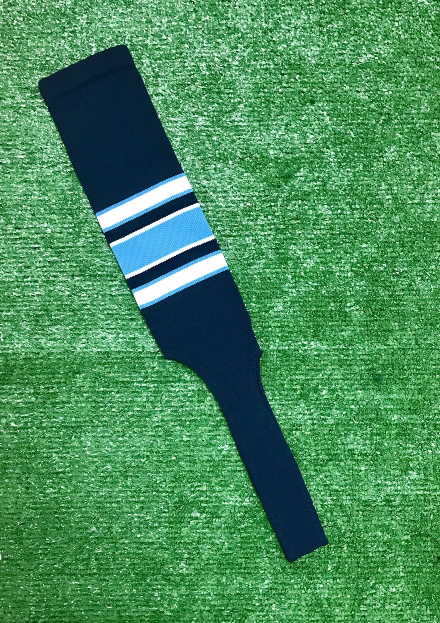 Baseball Stirrups 8" Navy Blue With White And Columbia Blue Stripes With Trim 3 Baseball Stirrups 8" Navy Blue With White And Columbia Blue Stripes With Trim