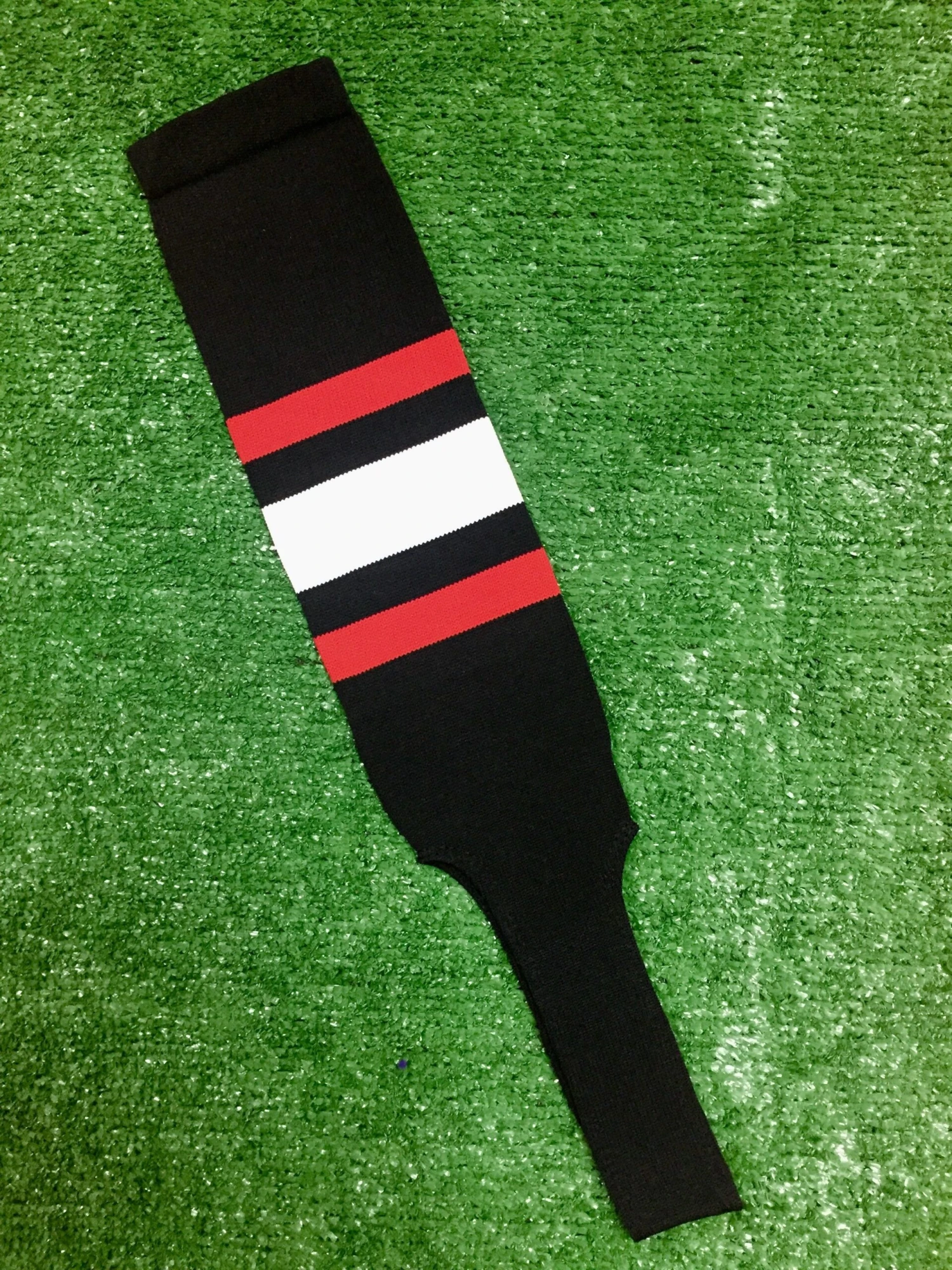 Baseball Stirrups 6" Black With Thin Red Thick White Thin Red Stripes 3 Baseball Stirrups 6" Black With Thin Red Thick White Thin Red Stripes
