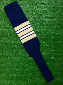 Baseball Stirrups 9" Navy Blue With Vegas Gold, White And Navy Stripes