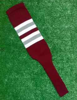 Baseball Stirrups 8" Cardinal With White And Gray Stripes