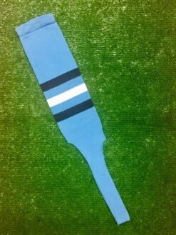 Baseball Stirrups 8" Columbia Blue With Three Stripes Navy White Navy