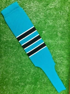 Baseball Stirrups 4" Or 6" Teal With Black Stripes Trimmed With White