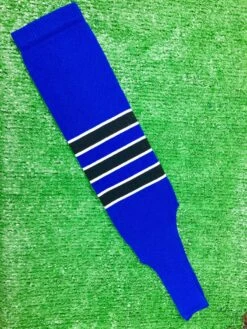 Baseball Stirrups 6" Royal Blue With Black Stripes Trimmed With White