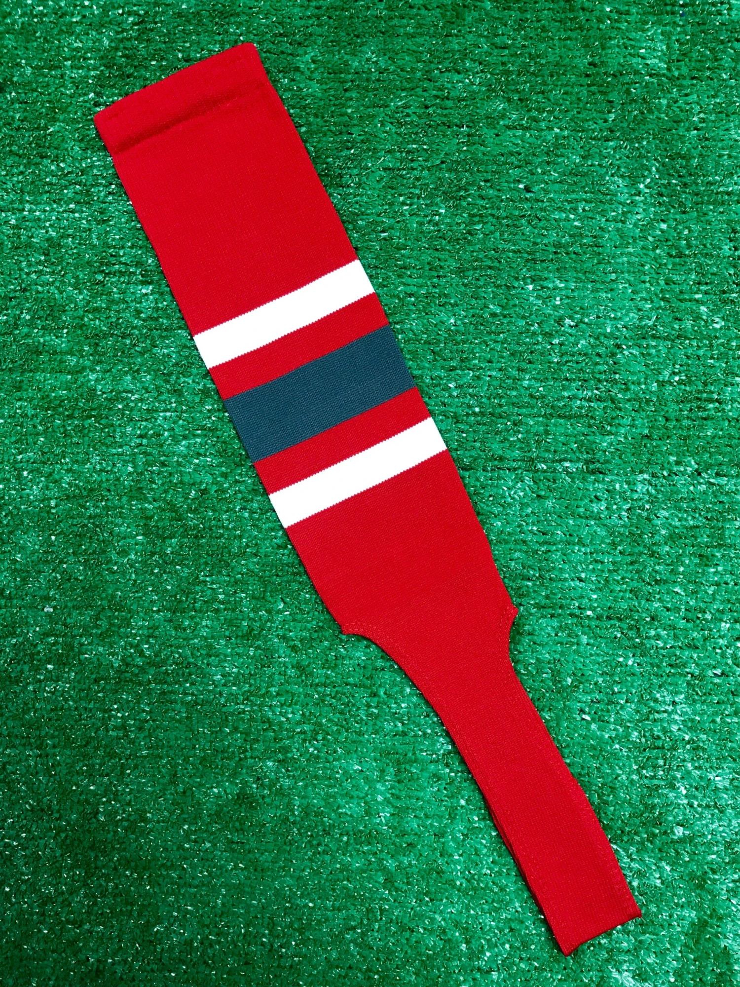 Baseball Stirrups 7" Red With Thin White Thick Charcoal Gray Thin White Stripes 3 Baseball Stirrups 7" Red With Thin White Thick Charcoal Gray Thin White Stripes