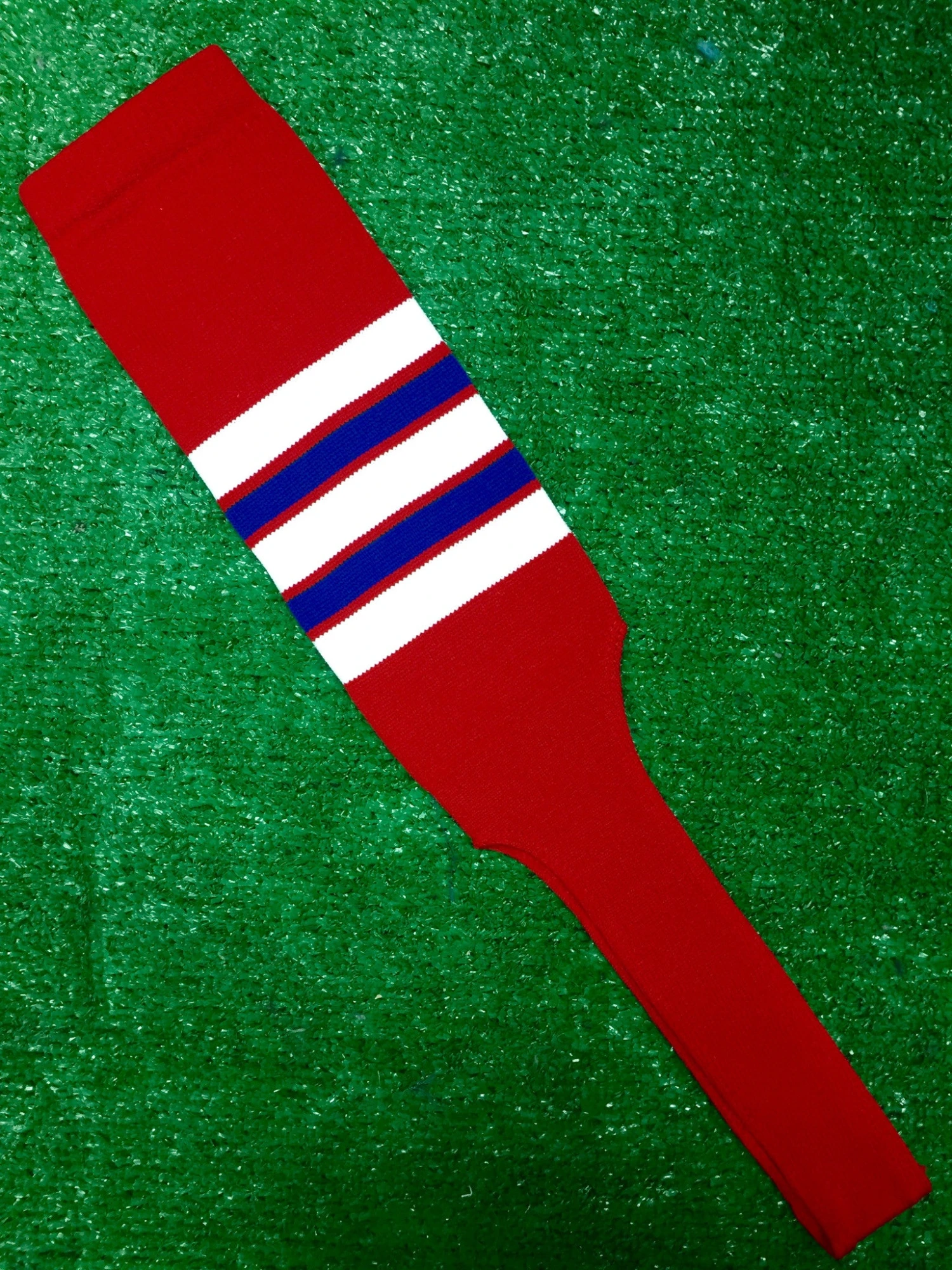 Baseball Stirrups 8" Red With White Royal Blue And Red Stripes 3 Baseball Stirrups 8" Red With White Royal Blue And Red Stripes