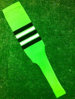Baseball Stirrups 8" Neon Green With Black White And Neon Green Stripes