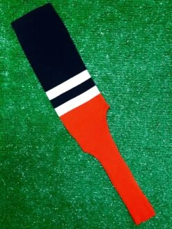 Baseball Stirrups 8" Black With Two White Stripes Orange Bottom