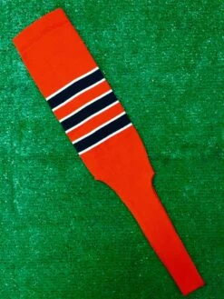 Baseball Stirrups 6" Or 8" Orange With Three Black Stripes Trimmed With White