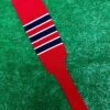 Baseball Stirrups 8" Red (Scarlet) With Navy Blue Stripes Trimmed With White 2 Baseball Stirrups 8" Red (Scarlet) With Navy Blue Stripes Trimmed With White -Baseball Equipment Store IMG 4029