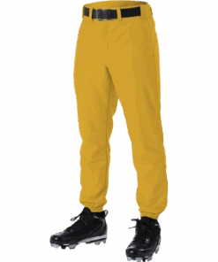 Alleson 605P 605PY Light Gold Baseball Pants With Elastic Bottom