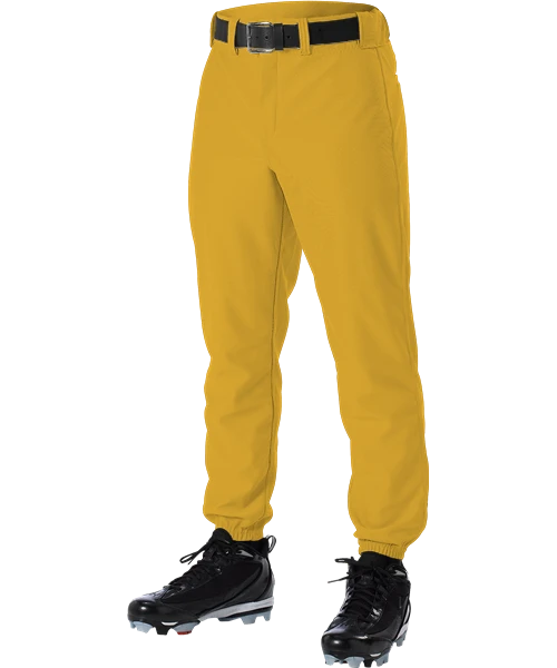 Alleson 605P 605PY Light Gold Baseball Pants With Elastic Bottom 3 Alleson 605P 605PY Light Gold Baseball Pants With Elastic Bottom
