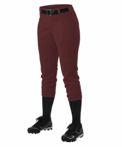 Alleson Fastpitch Maroon Pants With Belt Loops