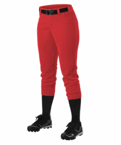 Alleson Fastpitch Scarlet Pants With Belt Loops