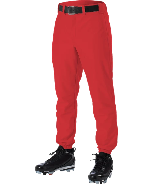 Alleson 605P 605PY Scarlet Baseball Pants With Elastic Bottom 3 Alleson 605P 605PY Scarlet Baseball Pants With Elastic Bottom