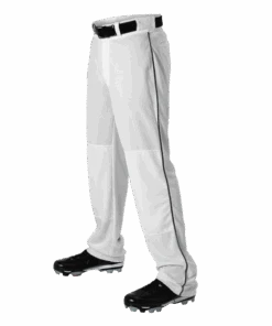 Alleson Baseball White Pants With Braid (Various Colors), Youth And Adult Sizes