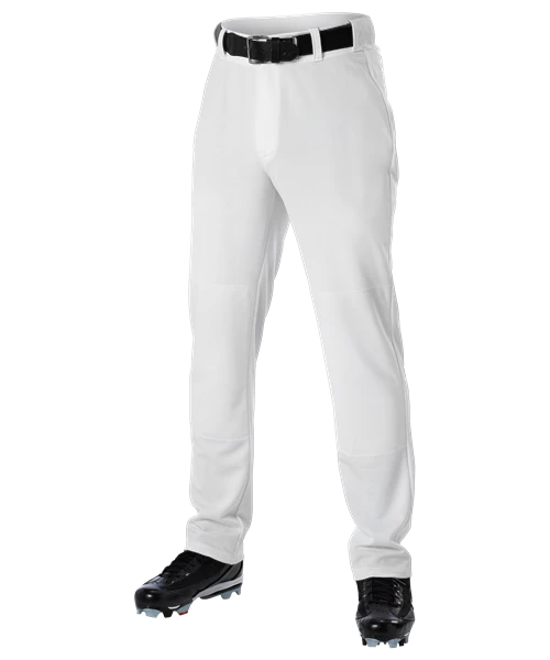 Alleson Open Bottom Baseball Pant White 3 Alleson Open Bottom Baseball Pant White