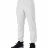 Alleson 605P 605PY White Baseball Pants With Elastic Bottom 2 Alleson 605P 605PY White Baseball Pants With Elastic Bottom -Baseball Equipment Store Whwh