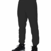 Alleson 605P 605PY Black Baseball Pants With Elastic Bottom 2 Alleson 605P 605PY Black Baseball Pants With Elastic Bottom -Baseball Equipment Store bk1