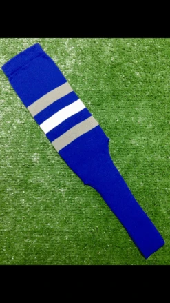 Baseball Stirrups 8" Royal Blue With Three Stripes Gray White Gray
