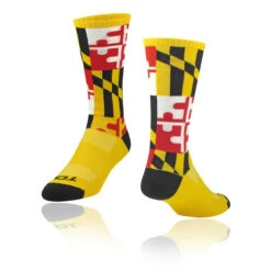 TCK Maryland Flag 2.0 Gold Scarlet Black White Crew Sock