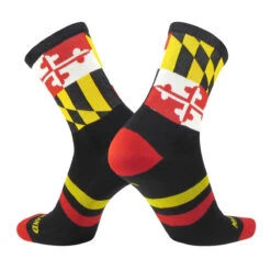 TCK Maryland Flag 3.0 Black Gold White Crew Sock