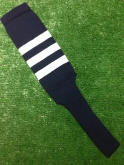Baseball Stirrups 8" Navy Blue With Three White Stripes