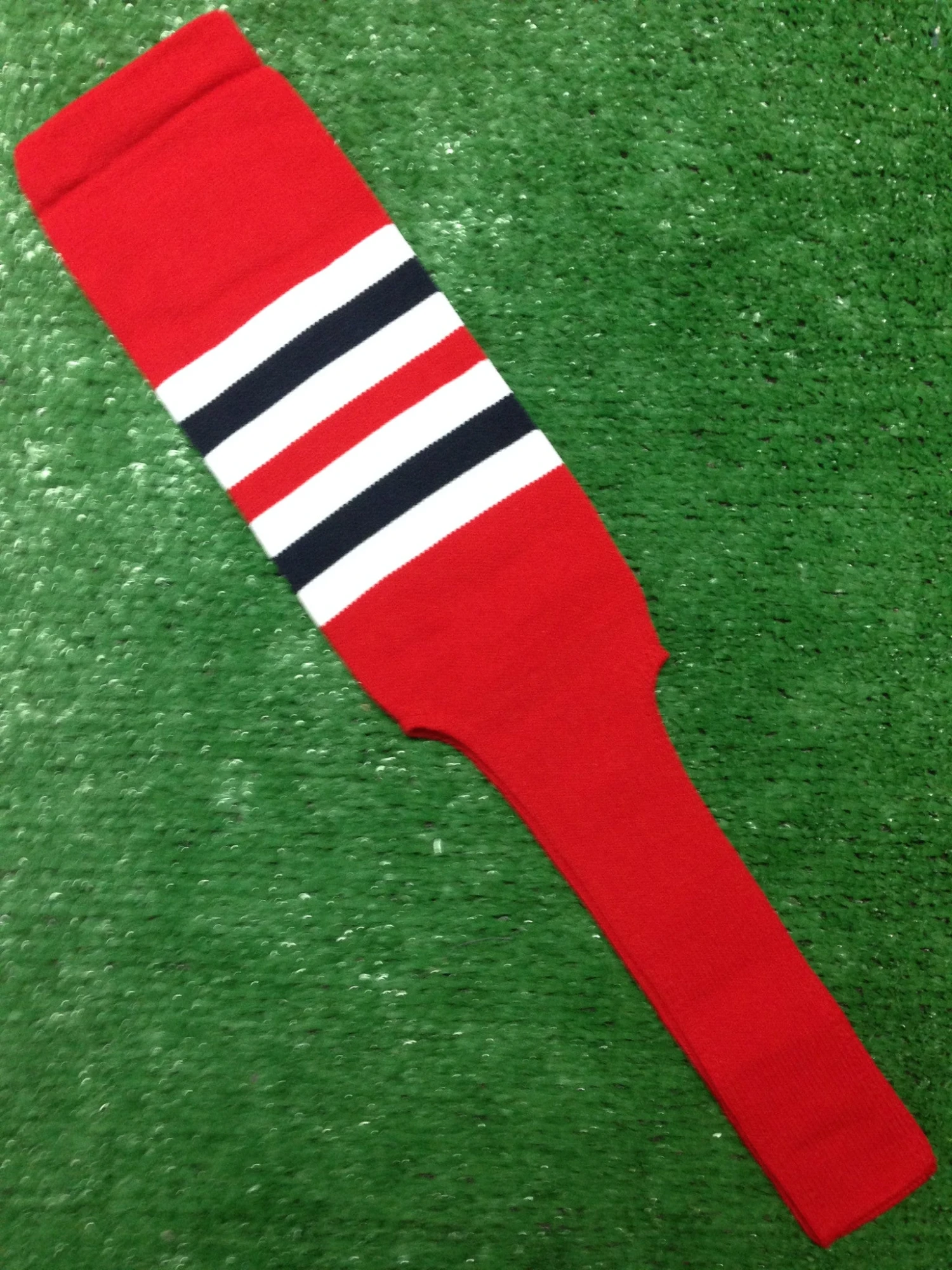Baseball Stirrups 6" Or 8" Red With White And Navy Stripes 3 Baseball Stirrups 6" Or 8" Red With White And Navy Stripes