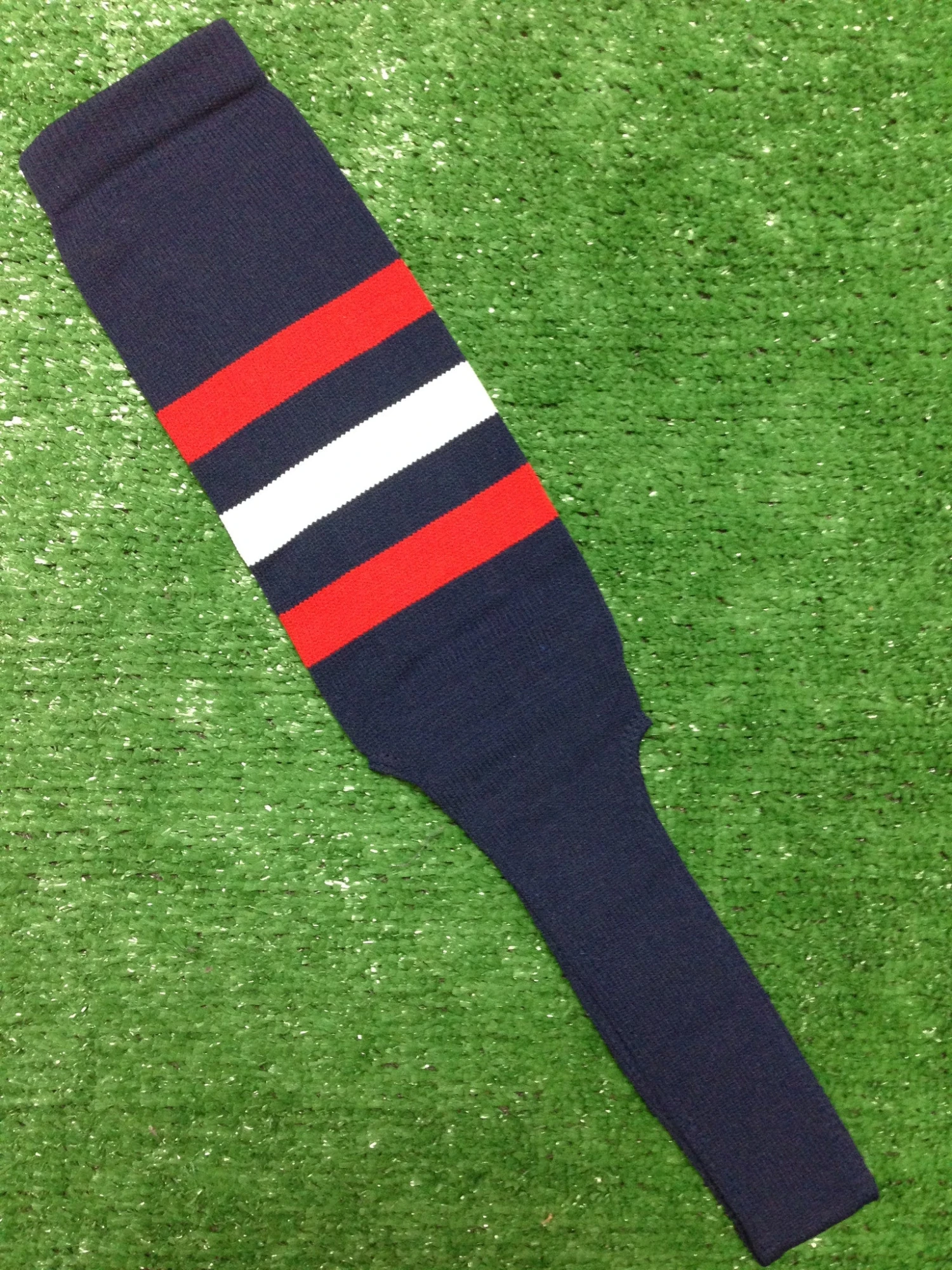 Baseball Stirrups 8" Navy With Three Stripes Red White Red 3 Baseball Stirrups 8" Navy With Three Stripes Red White Red