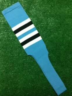 Baseball Stirrups 8" Columbia Blue With White And Black Stripes