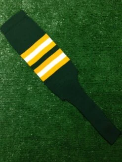 Baseball Stirrups 8" Dark Green With Gold And White Stripes