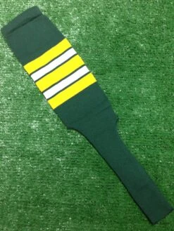 Baseball Stirrups 8" Dark Green With Gold White And Green Stripes