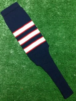 Baseball Stirrups 6" Or 8" Navy With White Stripes Trimmed With Red